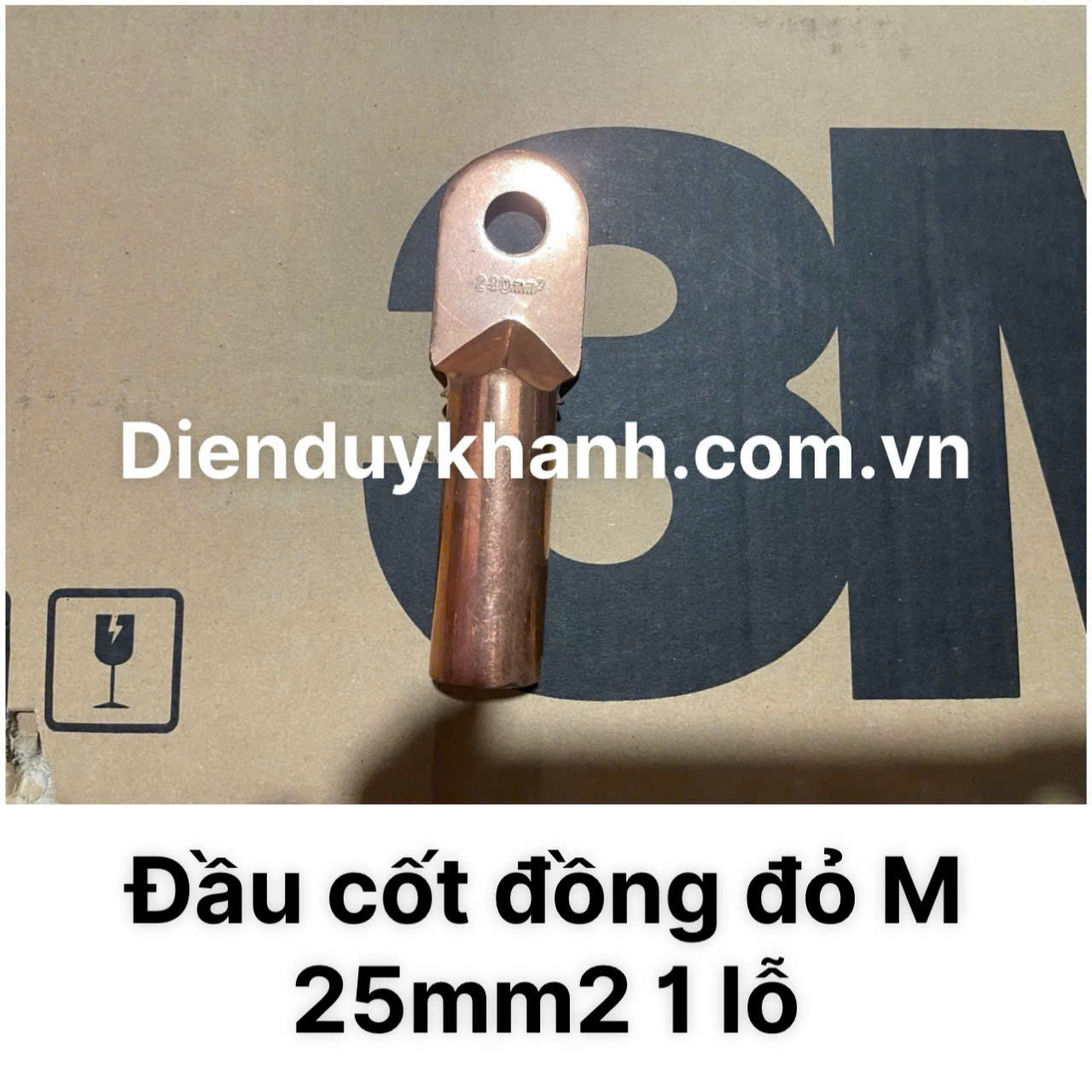 Đầu Cốt Đồng Đúc Đỏ 25mm2 1 Lỗ